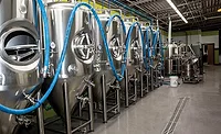 The brewery contains large The brewery contains large