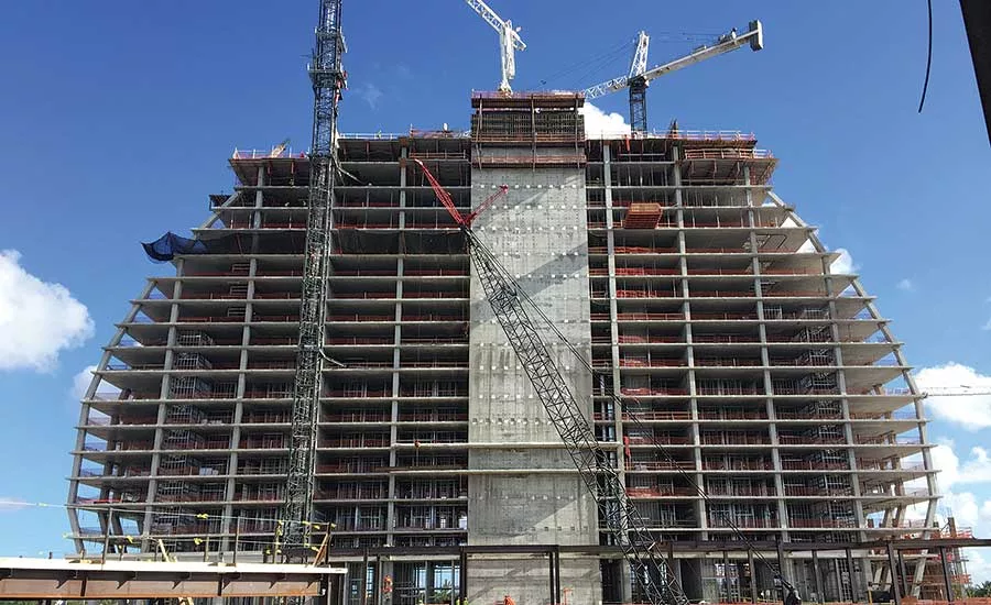 The signature guitar-shaped main building