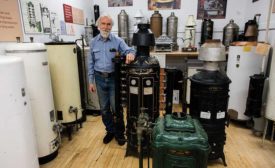 Larry Weingarten’s antique water heater collection