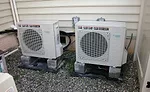 Two 2.5-ton air-to-water heat pumps