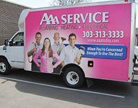 AAA ServicePlumbing, Heating &amp; Electric service vehicles certainly stand out. Photo credit:AAA Service Plumbing, Heating &amp; Electric.