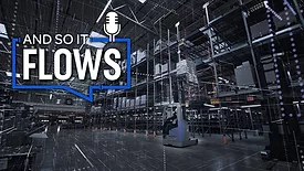 Concept vision of futuristic warehouse and logistics. AI aided supply chain, automated warehouse operations.