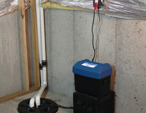 Blue Angel Backup sump system for basement flood protection