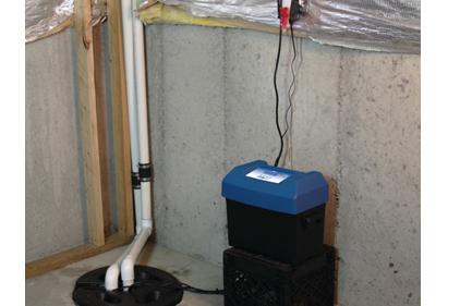 Blue Angel Backup sump system for basement flood protection-422px